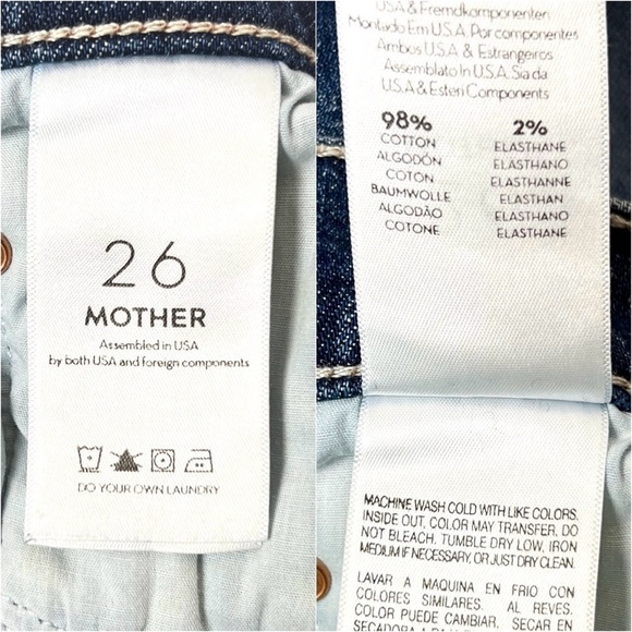 MOTHER SUPERIOR 90s High Rise Distressed Button Fly Ankle Crop Straight Jeans 26 - Picture 11 of 14